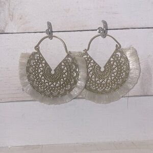 Large mixed textile earrings with beautifully unique design